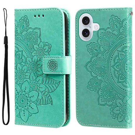 Seven-petal Flowers Embossing Leather Phone Case