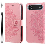 Seven-petal Flowers Embossing Leather Phone Case