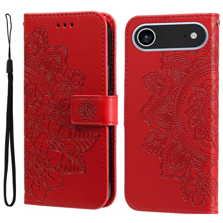 Seven-petal Flowers Embossing Leather Phone Case