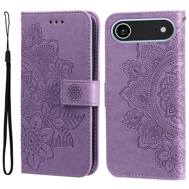 Seven-petal Flowers Embossing Leather Phone Case