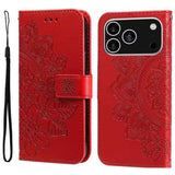 Seven-petal Flowers Embossing Leather Phone Case