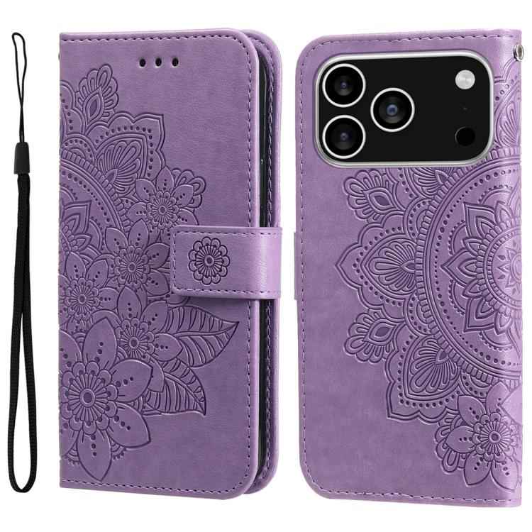 Seven-petal Flowers Embossing Leather Phone Case