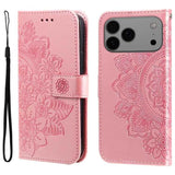 Seven-petal Flowers Embossing Leather Phone Case