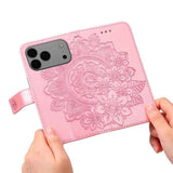 Seven-petal Flowers Embossing Leather Phone Case