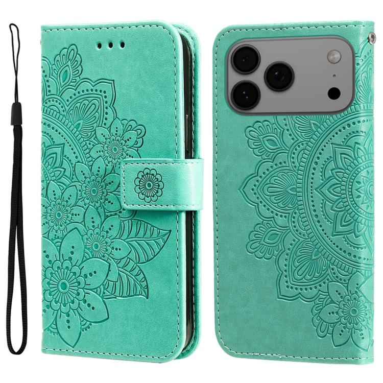 Seven-petal Flowers Embossing Leather Phone Case