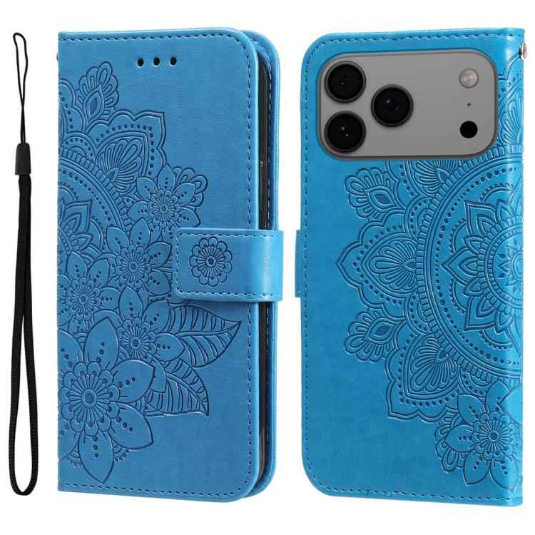Seven-petal Flowers Embossing Leather Phone Case