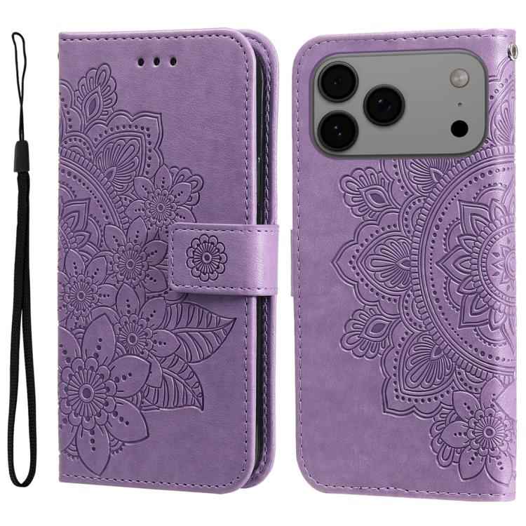Seven-petal Flowers Embossing Leather Phone Case