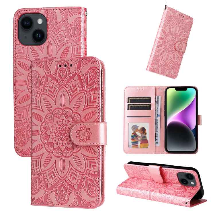 Embossed Sunflower Leather Phone Case
