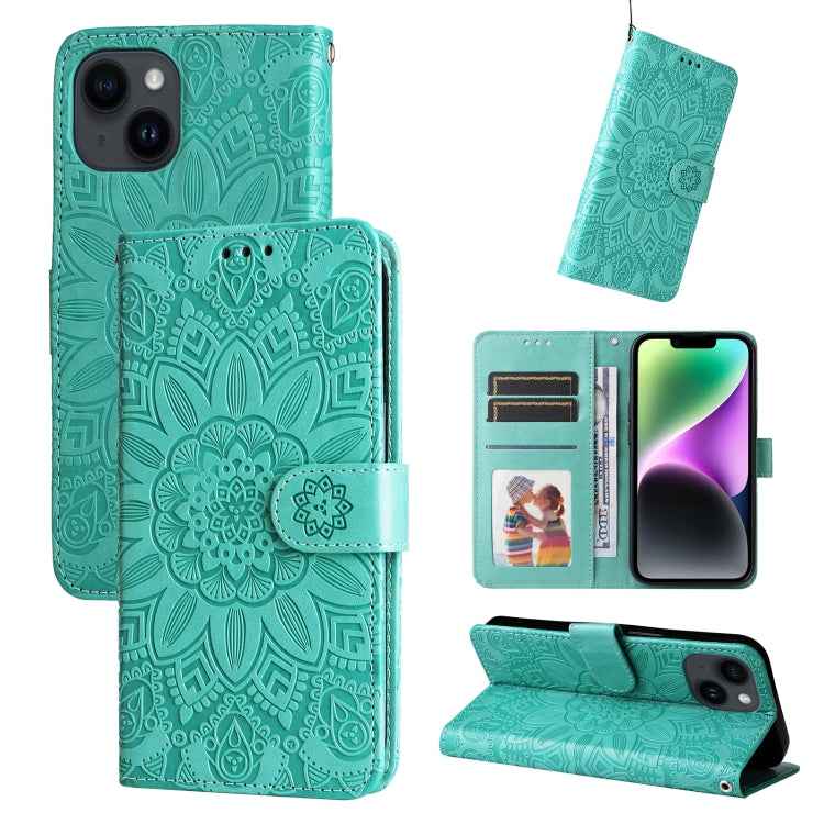 Embossed Sunflower Leather Phone Case