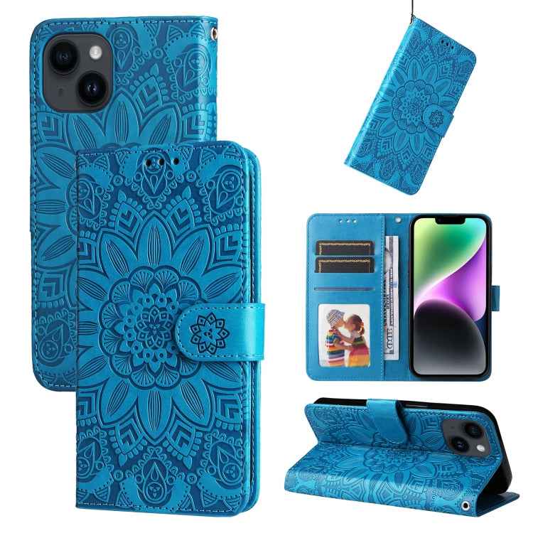Embossed Sunflower Leather Phone Case