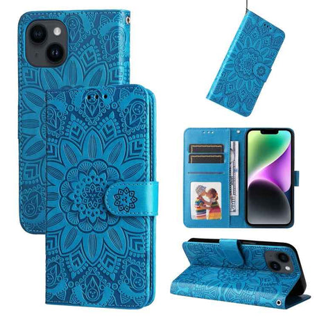 Embossed Sunflower Leather Phone Case