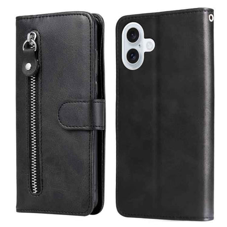 Fashion Calf Texture Zipper Leather Phone Case