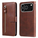 Fashion Calf Texture Zipper Leather Phone Case
