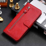 Fashion Calf Texture Zipper Leather Phone Case