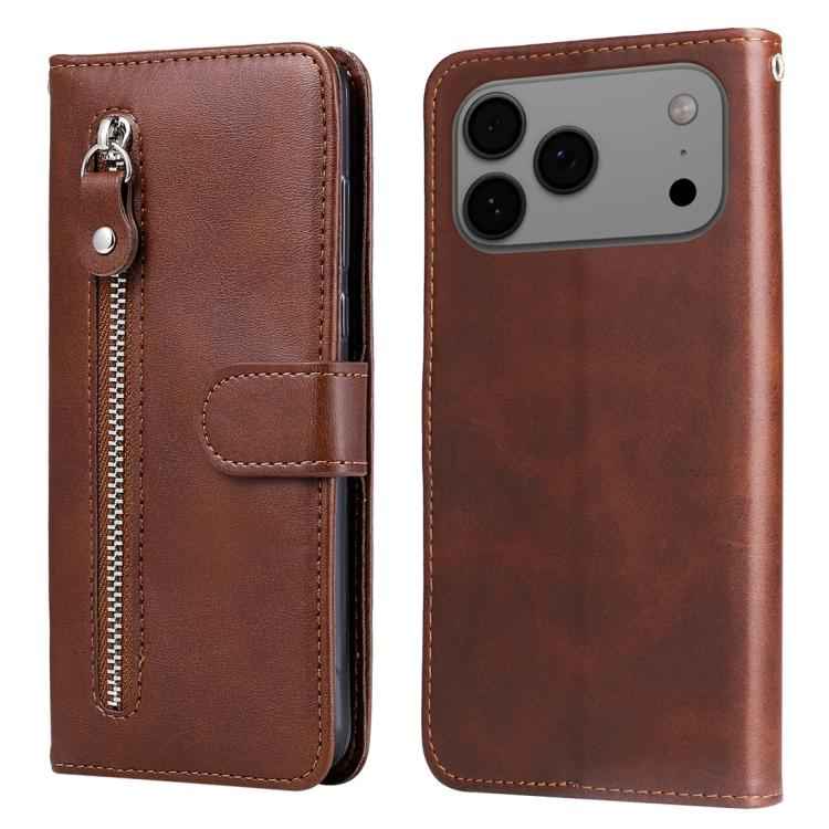 Fashion Calf Texture Zipper Leather Phone Case