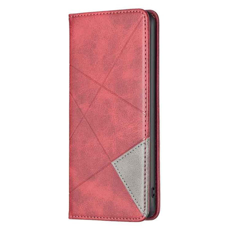 Rhombus Texture Magnetic Leather Phone Case