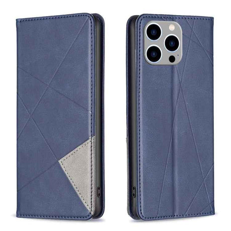 Rhombus Texture Magnetic Leather Phone Case