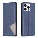 Rhombus Texture Magnetic Leather Phone Case
