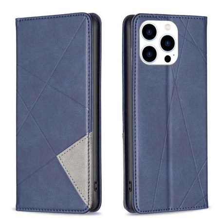 Rhombus Texture Magnetic Leather Phone Case