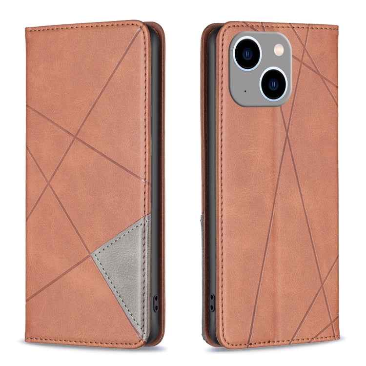 Rhombus Texture Magnetic Leather Phone Case