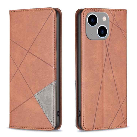 Rhombus Texture Magnetic Leather Phone Case