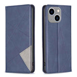 Rhombus Texture Magnetic Leather Phone Case