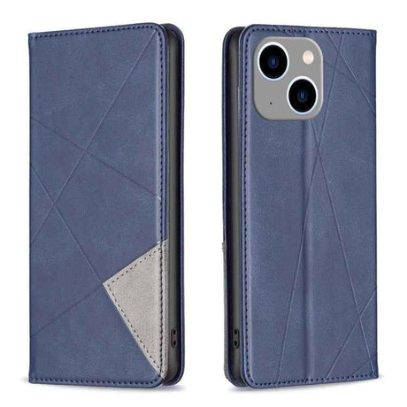 Rhombus Texture Magnetic Leather Phone Case