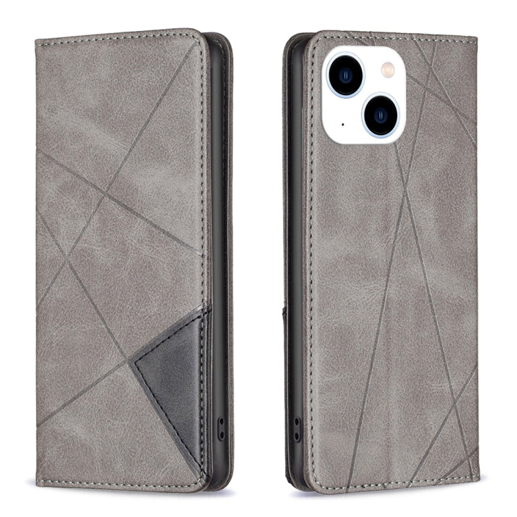 Rhombus Texture Magnetic Leather Phone Case