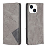Rhombus Texture Magnetic Leather Phone Case