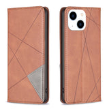 Rhombus Texture Magnetic Leather Phone Case
