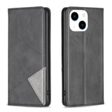 Rhombus Texture Magnetic Leather Phone Case