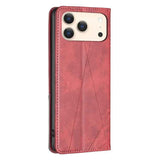 Rhombus Texture Magnetic Leather Phone Case