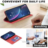 Rhombus Texture Magnetic Leather Phone Case