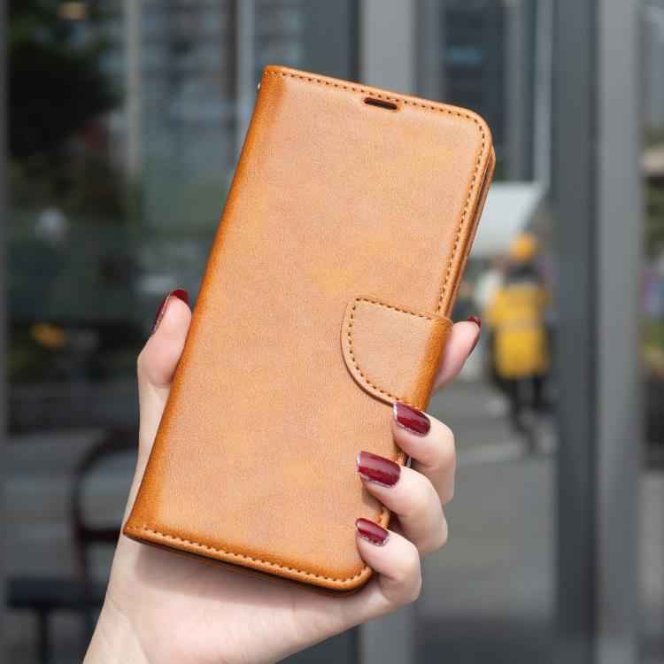 Lambskin Texture Pure Color Flip Leather Phone Case