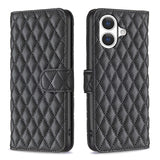 Diamond Lattice Wallet Flip Leather Phone Case