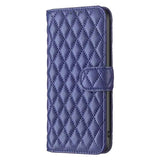 Diamond Lattice Wallet Flip Leather Phone Case