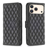 Diamond Lattice Wallet Flip Leather Phone Case