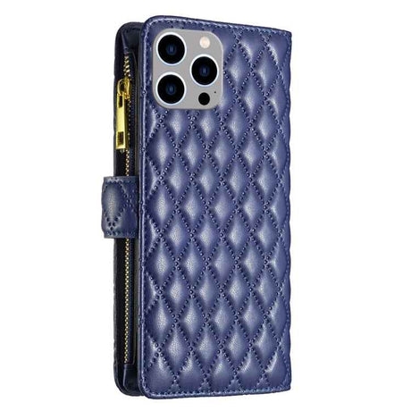 Diamond Lattice Zipper Wallet Leather Flip Phone Case