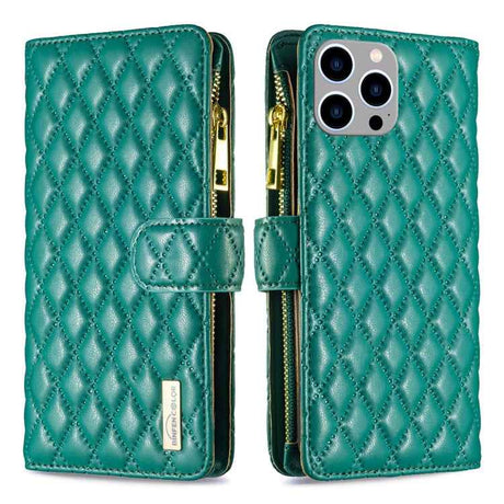 Diamond Lattice Zipper Wallet Leather Flip Phone Case