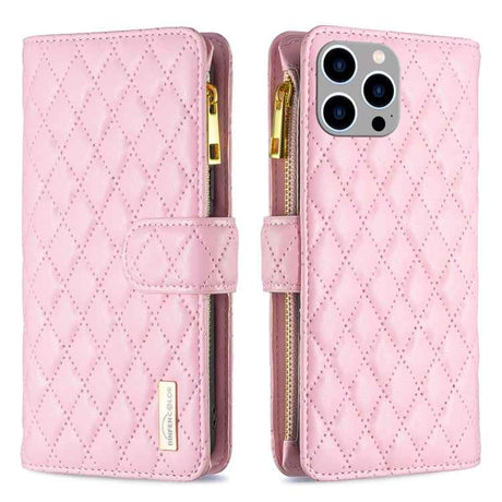 Diamond Lattice Zipper Wallet Leather Flip Phone Case