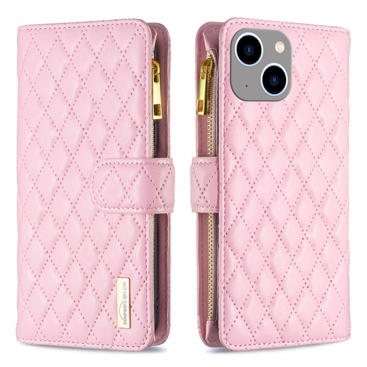 Diamond Lattice Zipper Wallet Leather Flip Phone Case