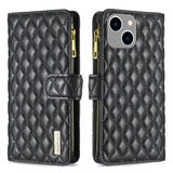 Diamond Lattice Zipper Wallet Leather Flip Phone Case