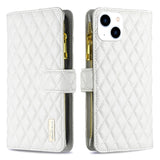 Diamond Lattice Zipper Wallet Leather Flip Phone Case