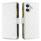 Diamond Lattice Zipper Wallet Leather Flip Phone Case