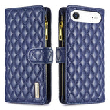 Diamond Lattice Zipper Wallet Leather Flip Phone Case