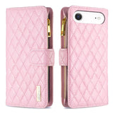 Diamond Lattice Zipper Wallet Leather Flip Phone Case