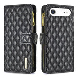 Diamond Lattice Zipper Wallet Leather Flip Phone Case