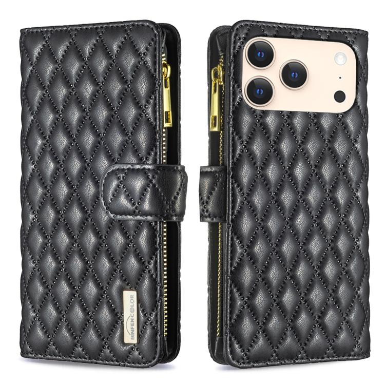 Diamond Lattice Zipper Wallet Leather Flip Phone Case