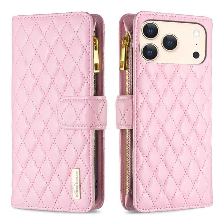 Diamond Lattice Zipper Wallet Leather Flip Phone Case