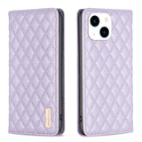 Diamond Lattice Magnetic Leather Flip Phone Case